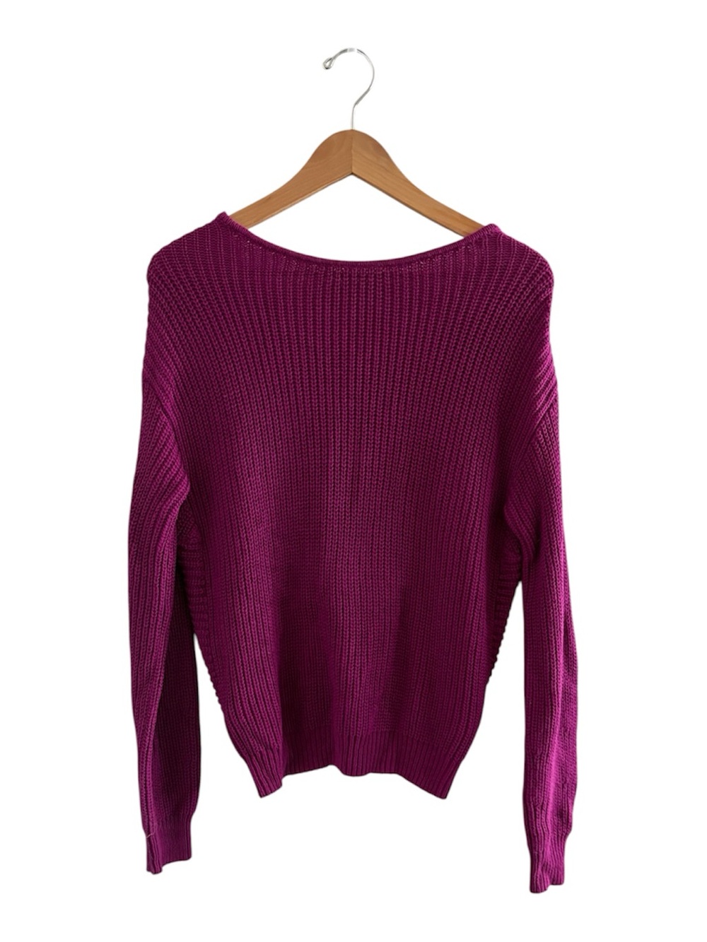 GAP Off-the-Shoulder Ribbed Sweater - Fuchsia